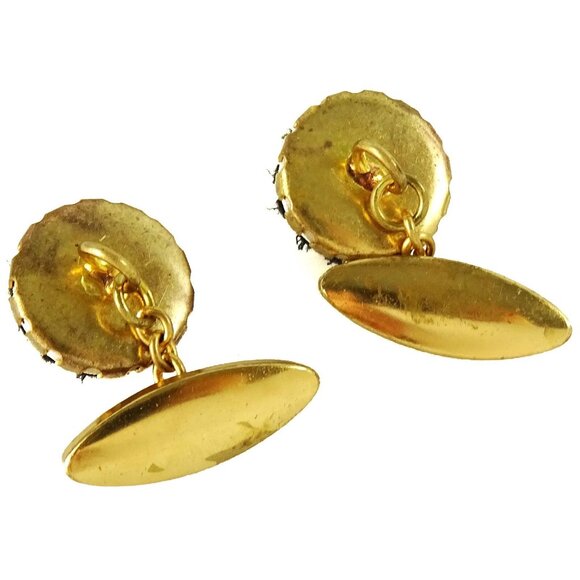 Rose Floral Embroidered Vintage Loose Link Cufflinks Unisex - Picture 3 of 3